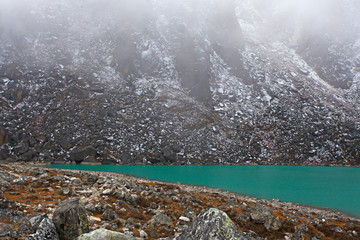 Landscape with Gokyo lake with amazing blue water, Nepal