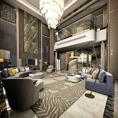 3d render of modern living room