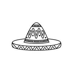 mexican hat icon, line style
