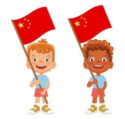 China flag in hand set