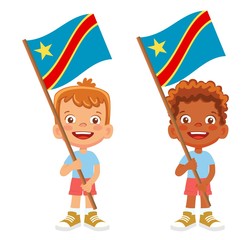 Democratic Republic of the Congo flag in hand set