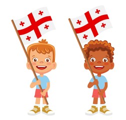 Georgia flag in hand set