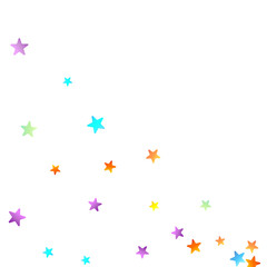 Rainbow Festive Confetti. Carnival Star Falling.