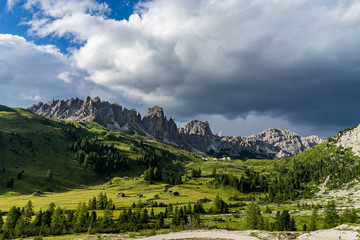 Naklejka premium Italian Alps landscape, Passo Gardena