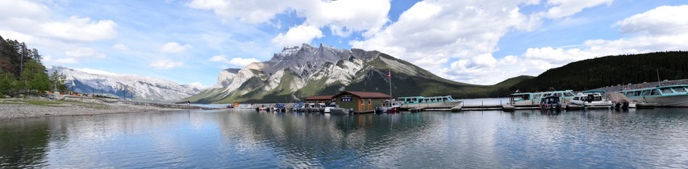 Mountain lake panorama Banff