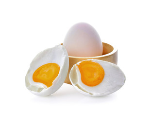 Salted eggs on a white background