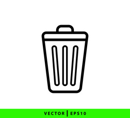 Trash can icon vector logo design template