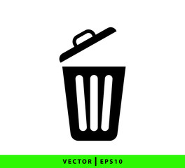 Trash can icon vector logo design template
