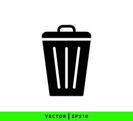 Trash can icon vector logo design template