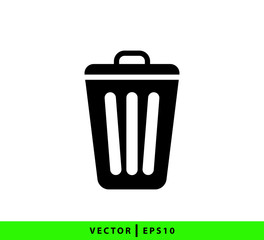 Trash can icon vector logo design template