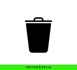 Trash can icon vector logo design template