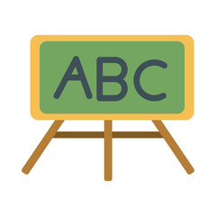 chalkboard school with alphabet flat style icon