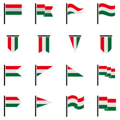 Hungary national flag icon vector symbol isolated illustration white background