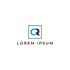 Fototapeta premium CR Letter Logo Design with Creative Modern Trendy Typography with blue and black color