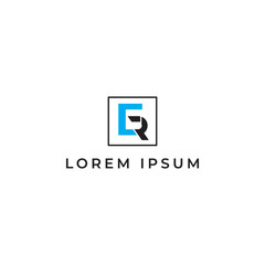 Obraz premium ER Letter Logo Design with Creative Modern Trendy Typography with blue and black color