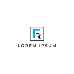 Obraz premium FR Letter Logo Design with Creative Modern Trendy Typography with blue and black color