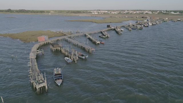 Carrasqueira classic palafitos ports from aerial view
