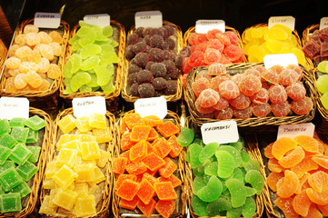 バルセロナ　サン・ジュセップ市場　ゼリー売り場