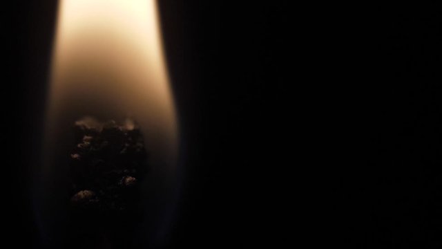 match burning macro shot