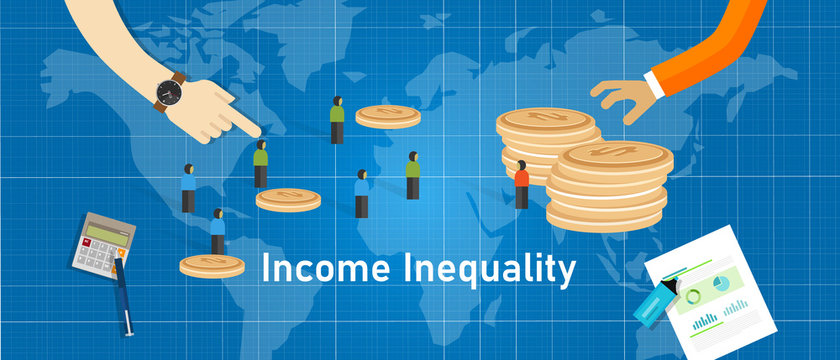 Income Inequality Gap Of Wealth Concept Of Gini Coefficient Index In Society Economy
