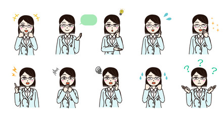 Woman white coat doctor, health care worker