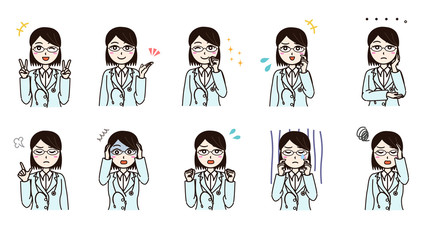 Woman white coat doctor, health care worker