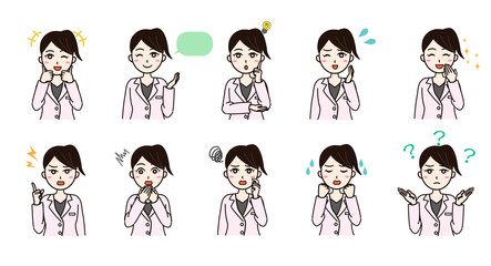 Woman white coat doctor, health care worker, scientist