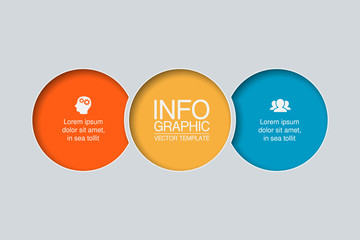 Vector infographic template with 2 steps or options. Data presentation, business concept design for web, brochure, diagram.