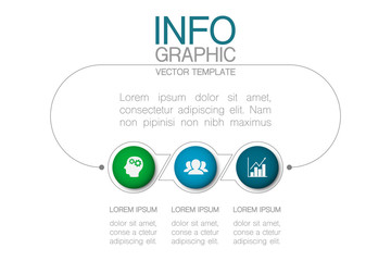 Vector infographic template with 3 steps or options. Data presentation, business concept design for web, brochure, diagram.
