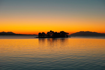 松江市から見た宍道湖の夕景