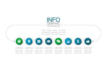 Vector infographic template with 8 steps or options. Data presentation, business concept design for web, brochure, diagram.
