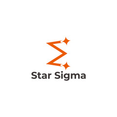 star sigma symbol simple motion geometric design logo vector