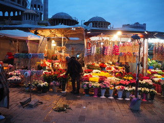 Flower market in Istanbul turkey