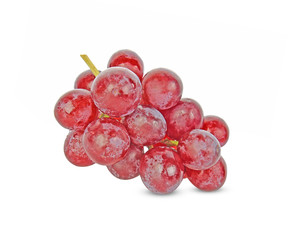 Red grapes isolated on white background