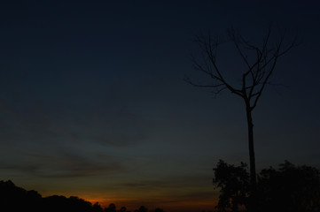 Fototapeta na wymiar Sunset in the evening nature quiet in the evening