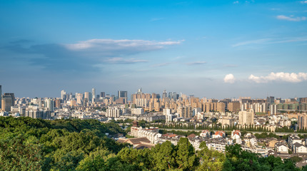 Fototapeta na wymiar China Hangzhou City Architecture Skyline