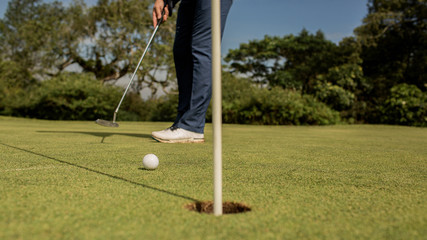 Close-up of a golf hole