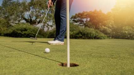 Obraz premium Close-up of a golf hole