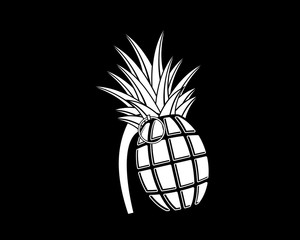 Simple pineapple grenade - obrazy, fototapety, plakaty