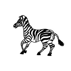 Zebra sketch drawing. Africa animal vector illustration.