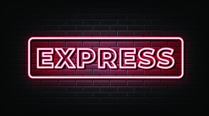 Express delivery neon text  neon sign and symbol