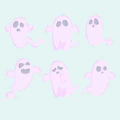 halloween ghost hand drawn collection