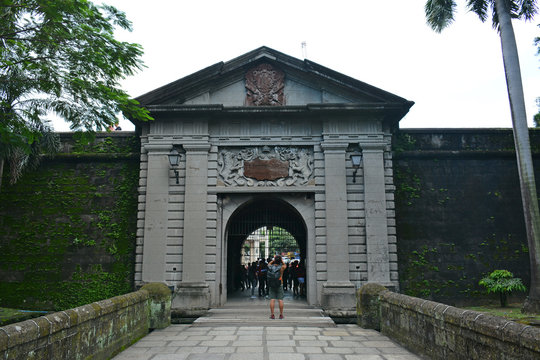 Puerta del Parian entrance arch at Intramuros walled city in Manila, Philippines