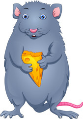 cute mouse holding cheese