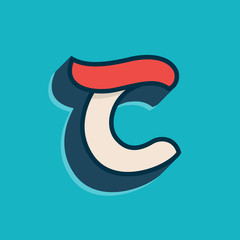 C letter logo in classic sport style.