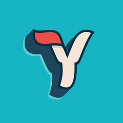 Y letter logo in classic sport style.