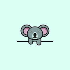 Cute cartoon character koala. koala logo vector design template.