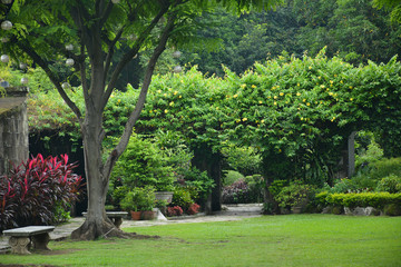 Obraz premium Baluarte De San Diego garden at Intramuros walled city in Manila, Philippines