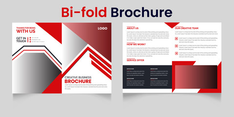Business bi-fold brochure Template or magazine cover design vector template