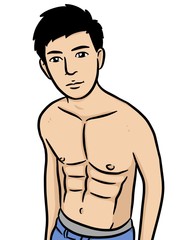 Fototapeta premium cartoon cute man on white background